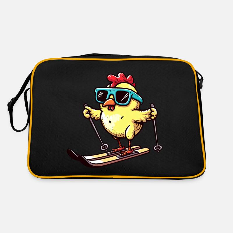 Poules skieuses - Drôle de volaille sur le Sac Retro