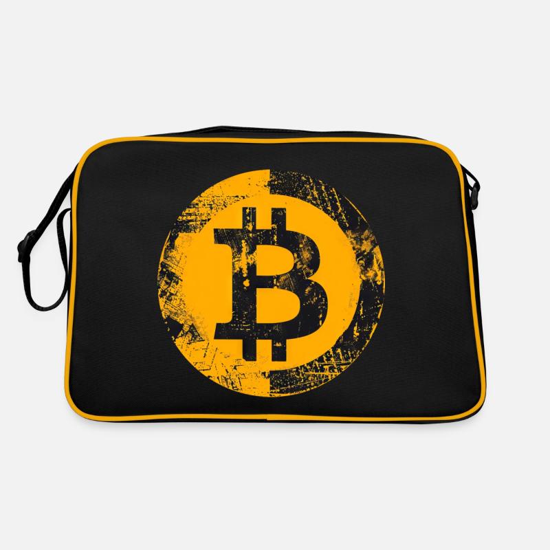 Bitcoin Grunge Or Numérique Sac Retro