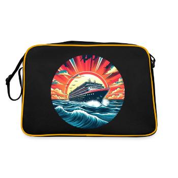 Cruise Adventure: Sunset & Rough Seas - Retro Bag - black/gold - Back