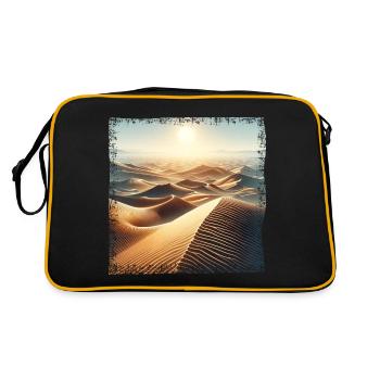 Coucher de soleil dans le désert du Sahara - Sac Retro - noir/or - Dos