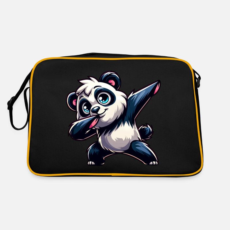 Cute Panda Makes Dab Cartoon Retro Bag