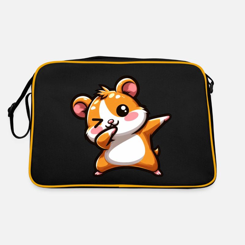 Hamster Dab Cochon d’Inde Cool Dabbing - Sac Retro - noir/or