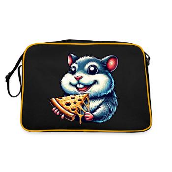 Hamster cochon d’Inde pizza amateur de restauration rapide - Sac Retro - noir/or - Dos