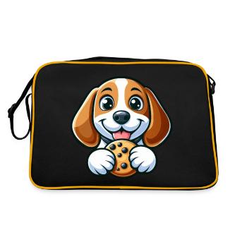 Mignon Beagle Chien Biscuits sucrés Dessert - Sac Retro - noir/or - Dos