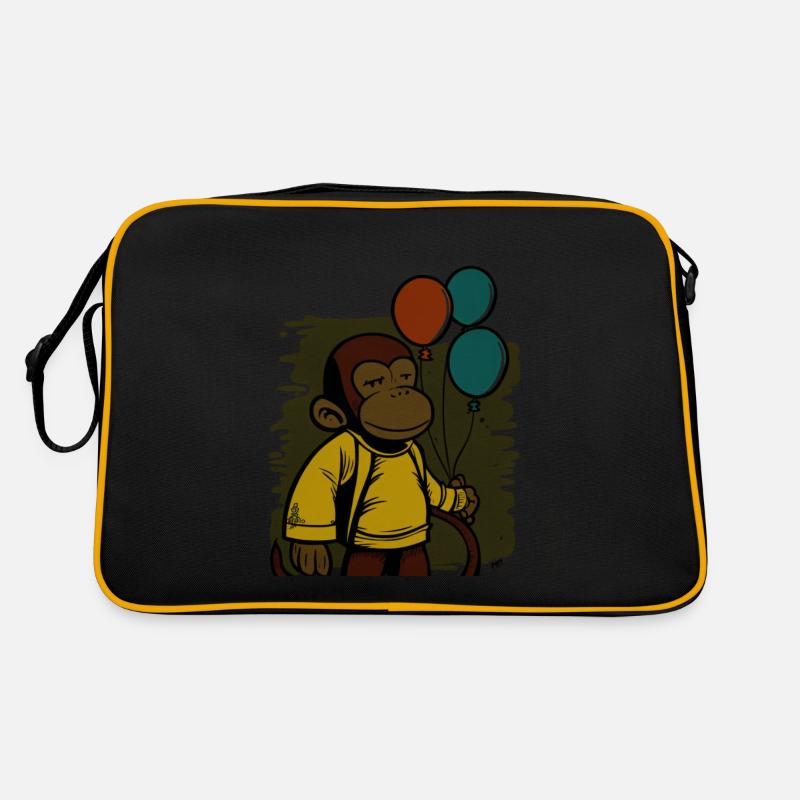 Affe hält Luftballons Geburtstagsshirt Retro Tasche