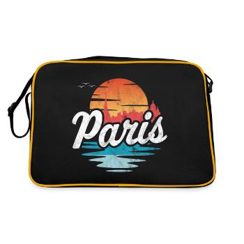 Paris - Retro Tasche - Schwarz/Gold - Hinten