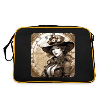 Cool Steampunk Girl - Retro Bag - black/gold - Back