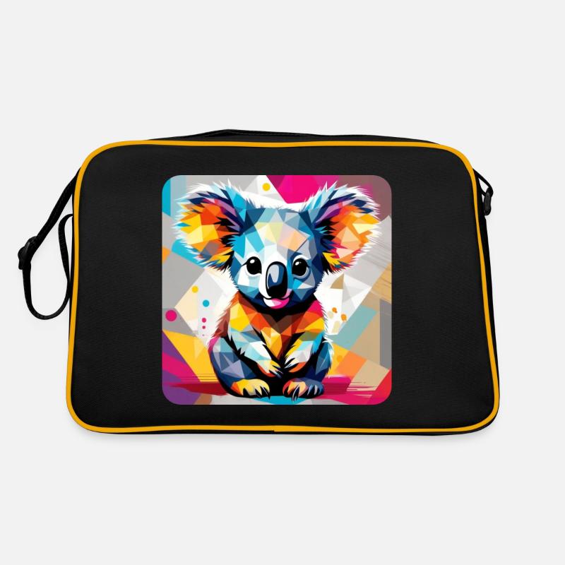 Niedlicher Koala Bär - Retro Tasche - Schwarz/Gold