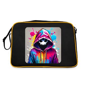 Ghost in Hoodie Graffiti Style - Retro Bag - black/gold - Back