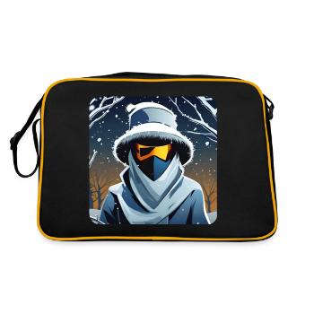 Cool Spooky Ghost with Glasses - Retro Bag - black/gold - Back