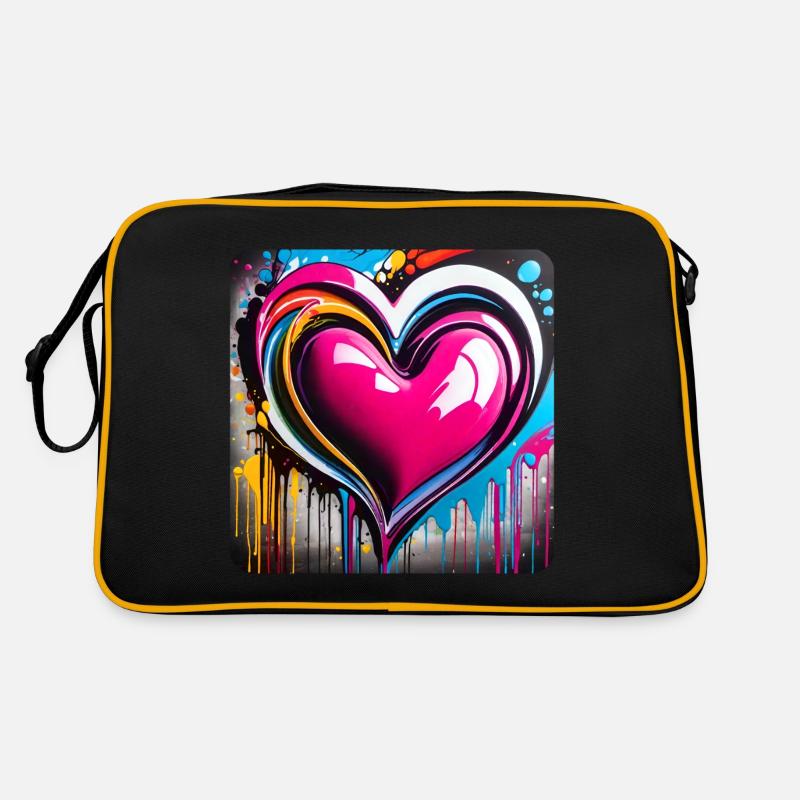 Herz im Graffiti Style Retro Tasche