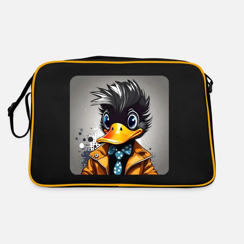 Black duck with tie Retro Bag