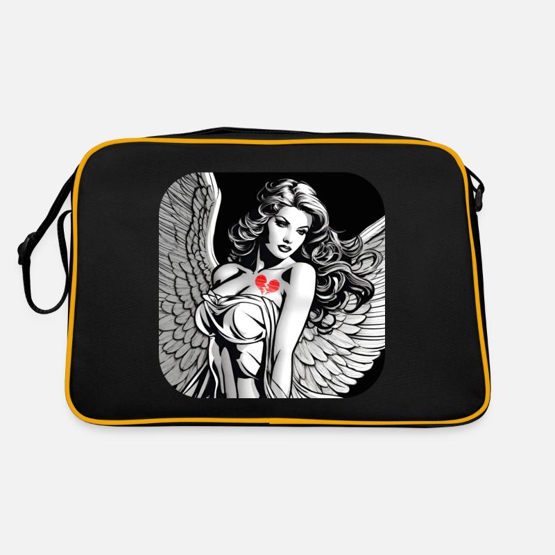 Engel gebrochenes Herz Tattoo Retro Tasche