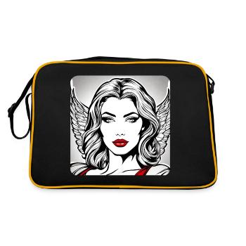 Angel with red lips - Retro Bag - black/gold - Back