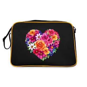 Flowers - a heart full of - Retro Bag - black/gold - Back