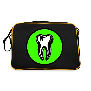 Tooth Dentist Icon - Retro Bag - black/gold - Back
