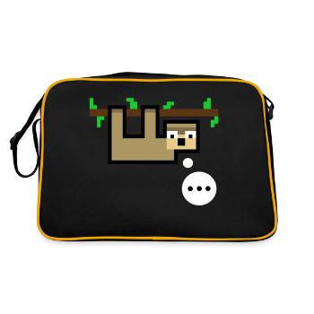 Faultier ist sprachlos - Retro Tasche - Schwarz/Gold - Hinten