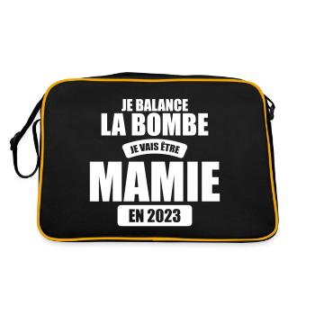 je balance la bombe je vais etre mamie en 2023 - Sac Retro - noir/or - Dos