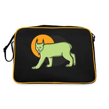 Lynx prédateur dans le désert - Sac Retro - noir/or - Dos