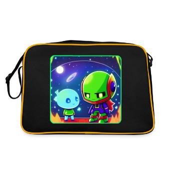 Extraterrestres mignons - Sac Retro - noir/or - Dos