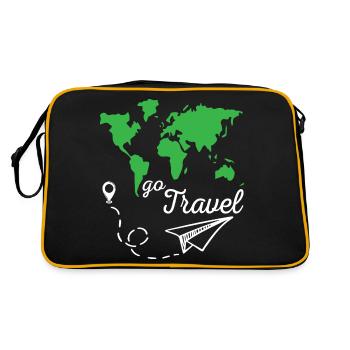 Go Travel - Retro Tasche - Schwarz/Gold - Hinten