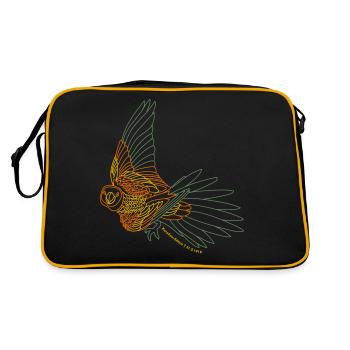 Extinct Animals: Carolina Parakeet Vector - Retro Bag - black/gold - Back