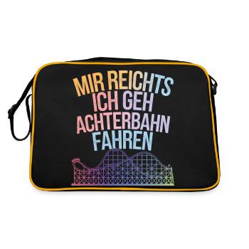 Achterbahn Freizeitpark Roller Coaster - Retro Tasche - Schwarz/Gold - Hinten