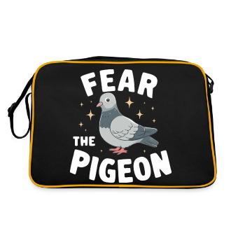 Taube Tauben Tier Vogel - Retro Tasche - Schwarz/Gold - Hinten