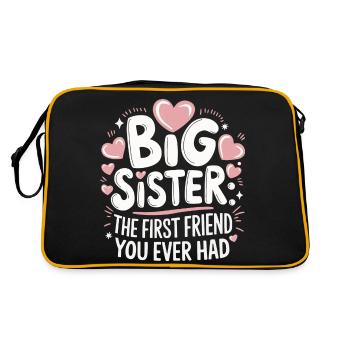 Sœur, Frère ou sœur, Famille - Sac Retro - noir/or - Dos