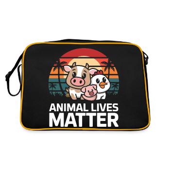 Vegetarian Vegan Veggie Vegetarian - Retro Bag - black/gold - Back