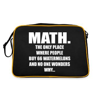 Math And Watermelons Mathematics Calculation Numbe - Sac Retro - noir/or - Dos