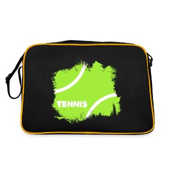 Tennis Matchball Tenniscourt "fuzzy ball" - Retro Tasche - Schwarz/Gold - Hinten