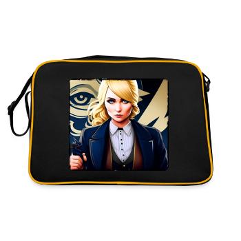 Fille blonde dans un style steampunk cool - Sac Retro - noir/or - Dos