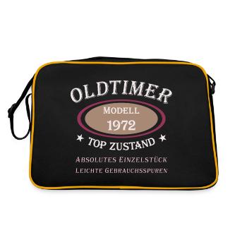 50th Birthday Oldtimer Model 1972 - Retro Bag - black/gold - Back