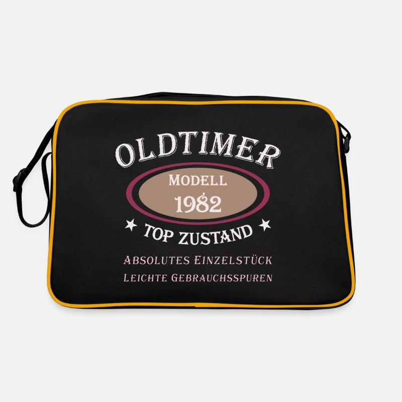 Oldtimer 40. Geburtstag 1982 Absolutes Einzelstück - Retro Tasche - Schwarz/Gold