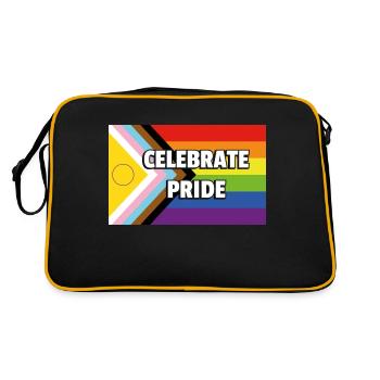 Drapeau de progrès de la Fierté inclusive CÉLÉBREZ LA FIERTÉ - Sac Retro - noir/or - Dos