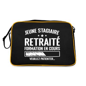 Jeune Stagiaire Retraité Citation Humour Cadeau - Sac Retro - noir/or - Dos