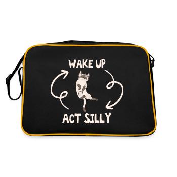 Wake Up Act Silly Cat - Wake Up Act Silly Cat Kids - Retro Bag - black/gold - Back