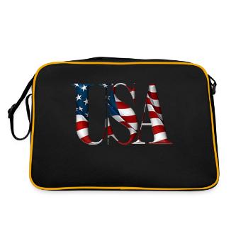 USA Text - Retro Bag - black/gold - Back