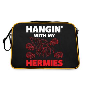 Abhängen mit meinen Hermies - Retro Tasche - Schwarz/Gold - Hinten