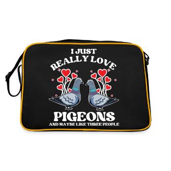 J’aime vraiment la conception de pigeons pour les amateurs de pigeons - Sac Retro - noir/or - Dos