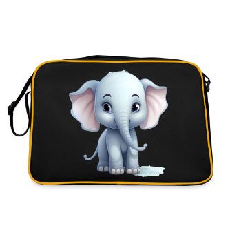 Bébé éléphant mignon - Sac Retro - noir/or - Dos
