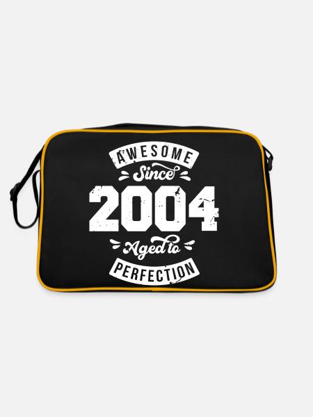 Vintage 2004 birthday - retro 2004 - Retro Bag - black/gold - Back