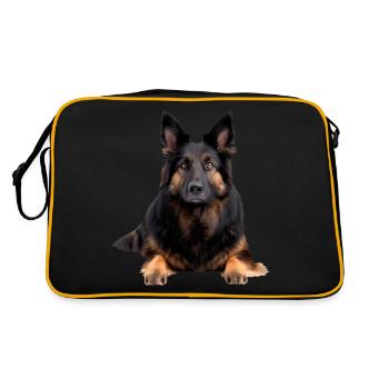 Belgium Sheperd - Retro Tasche - Schwarz/Gold - Hinten