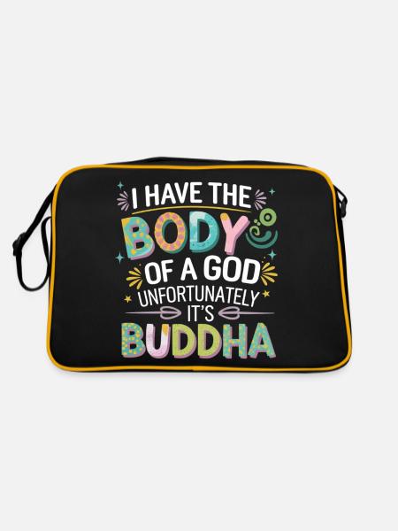 I Have The Body Of A God Unfortunately Its Buddha4 - Retro Tasche - Schwarz/Gold - Hinten