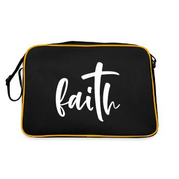 Glaube - Retro Tasche - Schwarz/Gold - Hinten