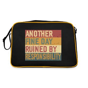 Another Fine Day Ruined by Responsibility - Retro Bag - black/gold - Back