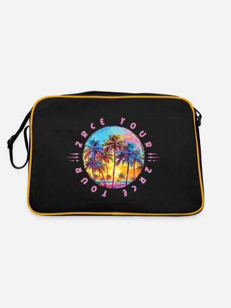 Zrce Tour Palmen - Retro Tasche - Schwarz/Gold
