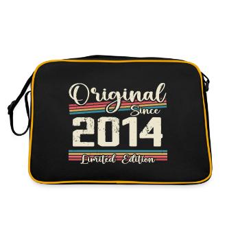 2014 Vintage Retro Geburtstagsgeschenk 2014 - Retro Tasche - Schwarz/Gold - Hinten