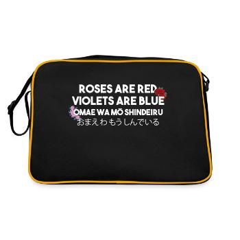 Japanese Anime Manga Girl Senpai Nani Kawai Otaku - Retro Bag - black/gold - Back